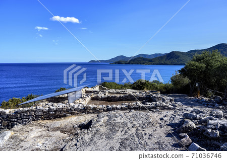 Ruins of ancient stageira city in Halkidiki, Greece 71036746