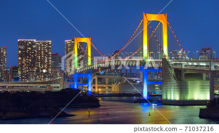 Tokyo_Odaiba illumination night view Tokyo_Odaiba illumination night view 71037216