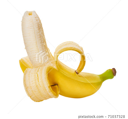 peeled banana on a white isolated background 71037328