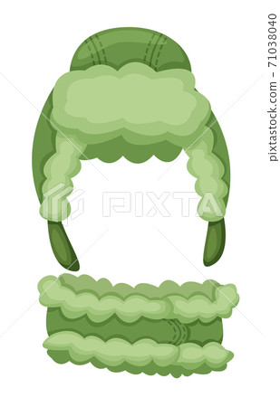 Warm hat and scarf snood with fur edge isolated on white Warm hat and scarf snood with fur edge isolated on white 71038040