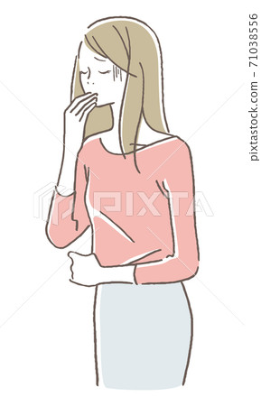 一個感到不適的女人,上半身 一個感到不適的女人,上半身 71038556