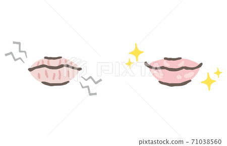 Rough lips and glossy lips 71038560