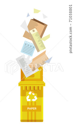Isolated paper trash sorting and recycling container Isolated paper trash sorting and recycling container 71038801