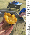 Roasted sweet potato in the camp 71039844