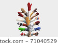 Christmas tree made up of hands with mittens. Winter Christmas concept. 71040529
