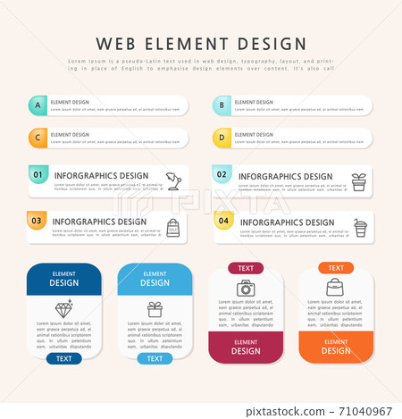 Infographic, label, element, web source, web...-插圖素材 [71040967] - PIXTA圖庫