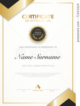 diploma certificate template black and gold... - Stock Illustration ...