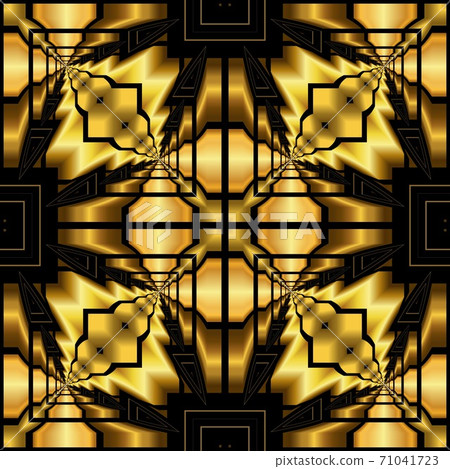 Golden luxury seamless pattern with simple geometric ornate for brand, product, gift or card background Golden luxury seamless pattern with simple geometric ornate for brand, product, gift or card background 71041723