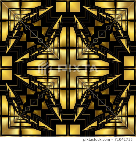 Golden luxury seamless pattern with simple geometric ornate for brand, product, gift or card background 71041735