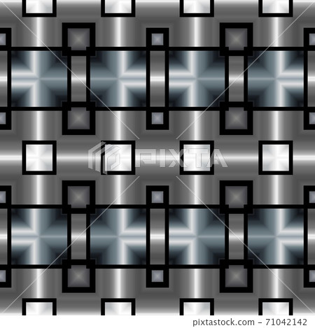Silver metal seamless pattern with simple geometric ornate for brand, product, gift or card background Silver metal seamless pattern with simple geometric ornate for brand, product, gift or card background 71042142