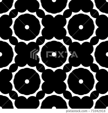Black and white pattern with simple form, geometric texture, retro, vintage ornament 71042918