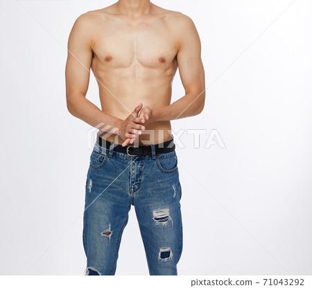 Sexy muscular man's body wearing jeans 71043292