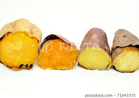 Comparison of eating baked sweet potatoes Comparison of eating baked sweet potatoes 71043375