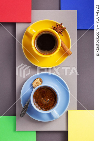 cup of coffee at abstract background cup of coffee at abstract background 71044223