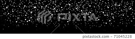 Christmas snowfall overlay. Falling snow banner. Edging of winter blizzard. Christmas snowfall overlay. Falling snow banner. Edging of winter blizzard. 71045228