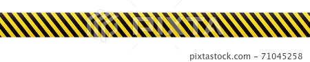 Barrier tape. Construction border. Black and yellow restriction line. Do not cross boundary tape. Barrier tape. Construction border. Black and yellow restriction line. Do not cross boundary tape. 71045258