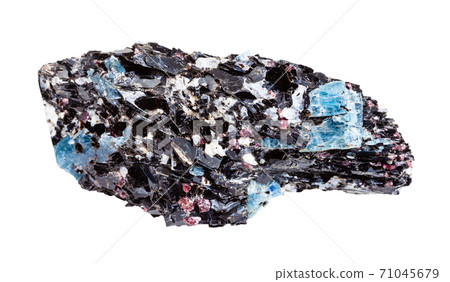 unpolished Biotite rock with Kyanite isolated unpolished Biotite rock with Kyanite isolated 71045679