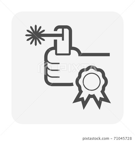 Welder certificate and skill vector icon. Welder certificate and skill vector icon. 71045728