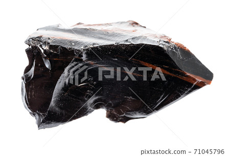 raw Obsidian (volcanic glass) isolated on white 71045796