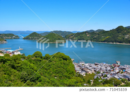 Beautiful scenery of Tajima from Mitarai Hill Park where you can see the history 71045839