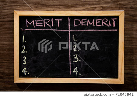 blackboard with merit and demerit words blackboard with merit and demerit words 71045941