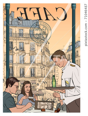 Tourism in Paris, cafe and restaurant 71046487