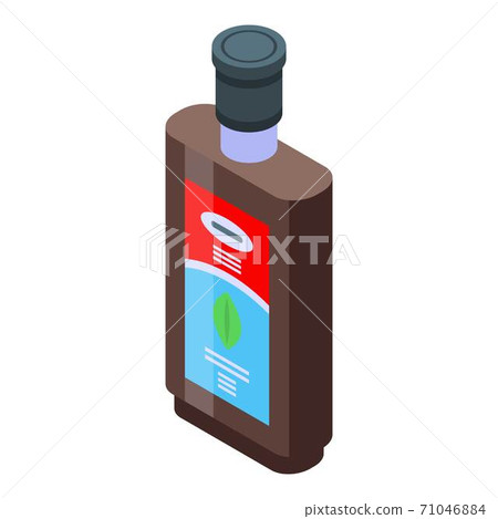 Cough syrup bottle icon, isometric style Cough syrup bottle icon, isometric style 71046884