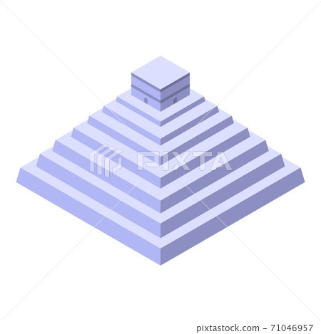 Mexican pyramid icon, isometric style Mexican pyramid icon, isometric style 71046957