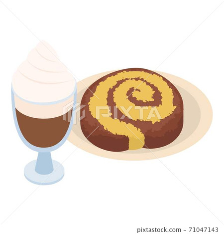 Tasty breakfast icon, isometric style Tasty breakfast icon, isometric style 71047143