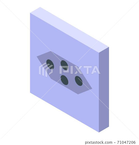 Electric socket icon, isometric style Electric socket icon, isometric style 71047206