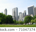 View of New York skyscrapers from the park 71047374