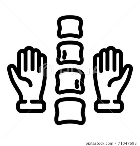 Palms and vertebrae icon, outline style Palms and vertebrae icon, outline style 71047698