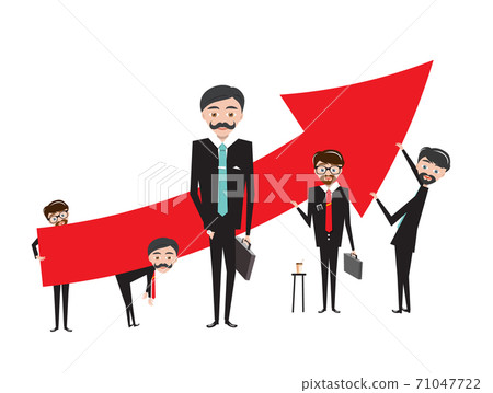 Business People with Red Up Arrow - Vector - Stock Illustration ...