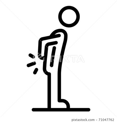 Lower Back Pain Icon Outline Style Stock Illustration