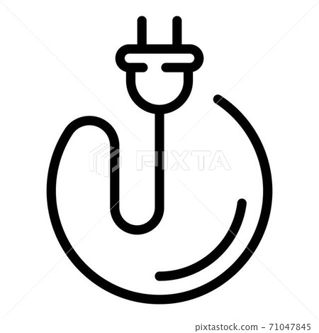 Cable with plug icon, outline style 71047845