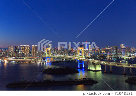 Tokyo_Odaiba illumination night view Tokyo_Odaiba illumination night view 71048181