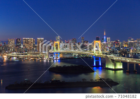 Tokyo_Odaiba illumination night view Tokyo_Odaiba illumination night view 71048182