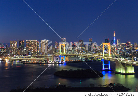 Tokyo_Odaiba illumination night view Tokyo_Odaiba illumination night view 71048183