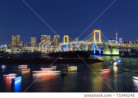 Tokyo_Odaiba illumination night view Tokyo_Odaiba illumination night view 71048248