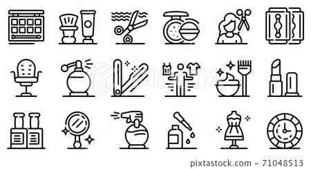 Stylist icons set, outline style 71048513