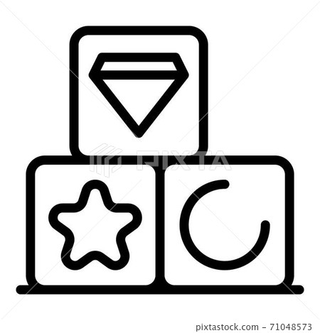 Game cube prize icon, outline style 71048573