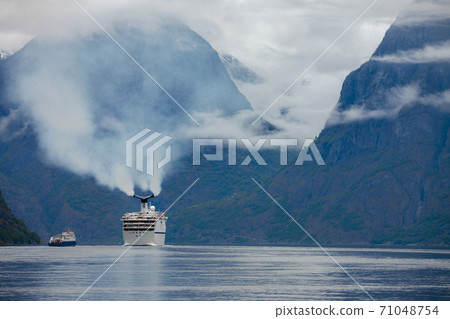 Cruise Ship, Cruise Liners On Sognefjord  71048754