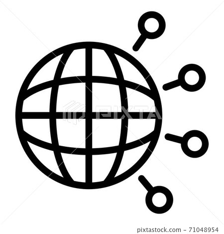 Global advertising icon, outline style - Stock Illustration [71048954 ...
