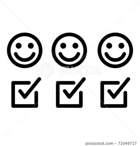 Positive feedback icon, outline style Positive feedback icon, outline style 71049717