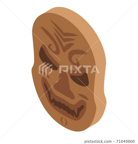 Samurai mask icon, isometric style 71049800