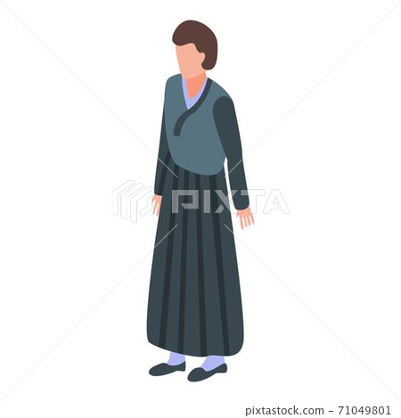 Female samurai icon, isometric style Female samurai icon, isometric style 71049801