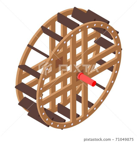 Town water mill icon, isometric style Town water mill icon, isometric style 71049875