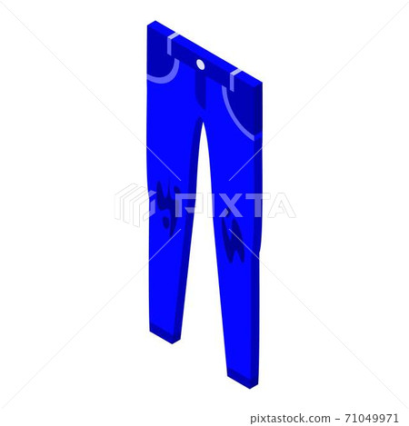 Slim jeans pants icon, isometric style 71049971