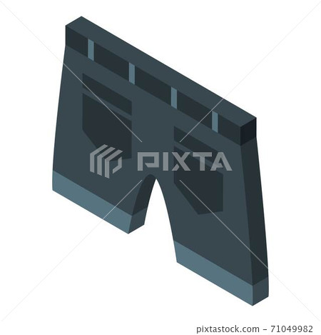 Black jeans shorts icon, isometric style Black jeans shorts icon, isometric style 71049982