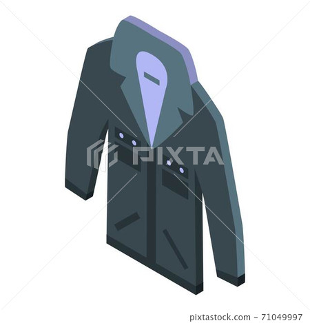 Black jeans jacket icon, isometric style Black jeans jacket icon, isometric style 71049997